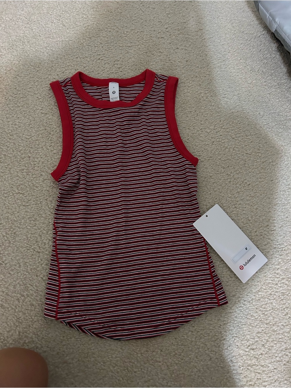 lululemon athletica Red Striped Sleeveless Tank